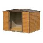 Rowlinson Woodvale Large Double Door Metal Apex Shed including Floor - 10 x 12ft