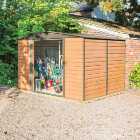 Rowlinson Woodvale Large Double Door Metal Apex Shed including Floor - 10 x 8ft