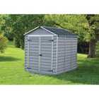 Palram Canopia Large Double Door Plastic Apex Shed with Skylight Roof - 6 x 8ft