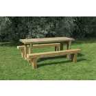 Forest Garden Sleeper Garden Bench & Table Set - 1.8m