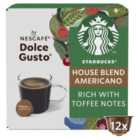 Starbucks Medium House Blend Coffee Pods Dolce Gusto 12 per pack