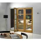 JCI Internal 4 Lite Oak Bi-Fold Door Set - 1790mm