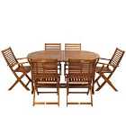 Charles Bentley Acacia 6 Seater Oval Extendable Table