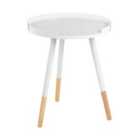 Viborg Round Side Table with Lip - White