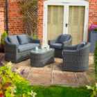 Rowlinson Bunbury Sofa Set in Grey Weave