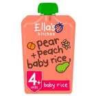 Ella's Kitchen Pear and Peach Baby Rice Baby Food Pouch 4+ Months 120g