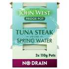 John West No Drain Fridge Pot Tuna Steak In Spring Water 3 Pack (3x110g) 3 x 110g