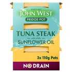 John West No Drain Fridge Pot Tuna Steak In Sunflower Oil (3x110g) 3 x 110g