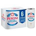 Peroni Nastro Azzurro Beer Lager Cans, 6x330ml