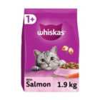 Whiskas Adult Complete Dry Cat Food Biscuits Salmon 1.9kg