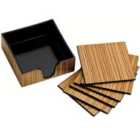 Premier Housewares Wood Veneer Coasters with Holder - Set of 6