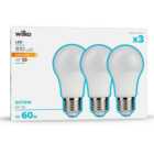 Wilko 3 Pack Screw E27/ES LED 810 Lumens Light Bulb
