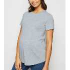 Maternity Grey Roll Sleeve T-Shirt