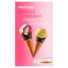 Waitrose Dipped Waffle Ice Cream Cones, 6s