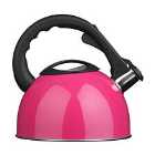 Premier Housewares 2.5L Stainless Steel Whistling Kettle - Hot Pink