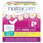 Natracare Ultra Extra Pads Normal, 12s
