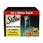 Sheba Select Slices Cat Food Pouches Poultry In Gravy Mega Pack 40 x 85g