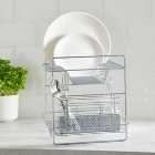 2 Tier Chrome Dish Drainer and Cutlery Holder