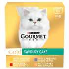Gourmet Gold Savoury Cake Meat and Veg Variety Wet Cat Food 8 x 85g