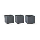 Set of 3 Grey Foldable Storage Boxes