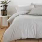 The Linen Yard Linear Grey Stripe 100% Cotton Duvet Cover and Pillowcase Set