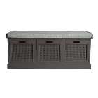 Lucy Cane Storage Bench, Charcoal